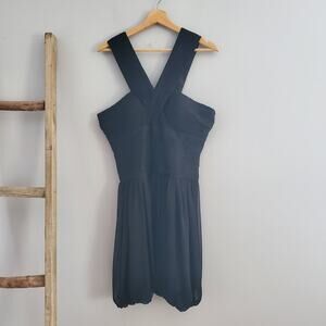 Adrianna Papell Evening Black Sleeveless Pleated Bubble Dress Size 14